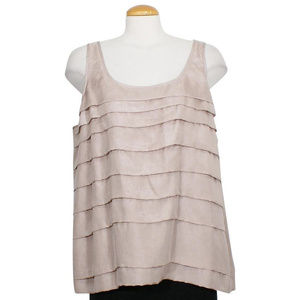 Purple Silk Habutai Layered Tank Top XS